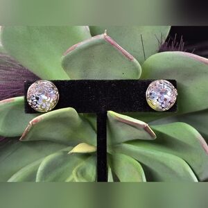 Vintage Avon Silver Tone Filigree With Blue Stone Clip-On Earrings